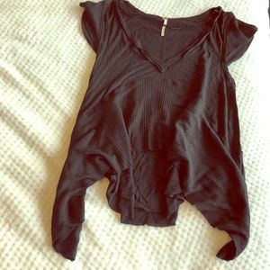 Free people black short sleeve top size XS